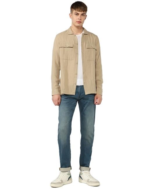 Relaxed Slim Fit Zippered Fly Denim