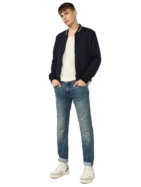 Relaxed Slim Fit Zippered Fly Denim