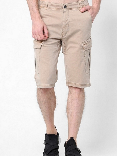 Men's Noal solid beige shorts