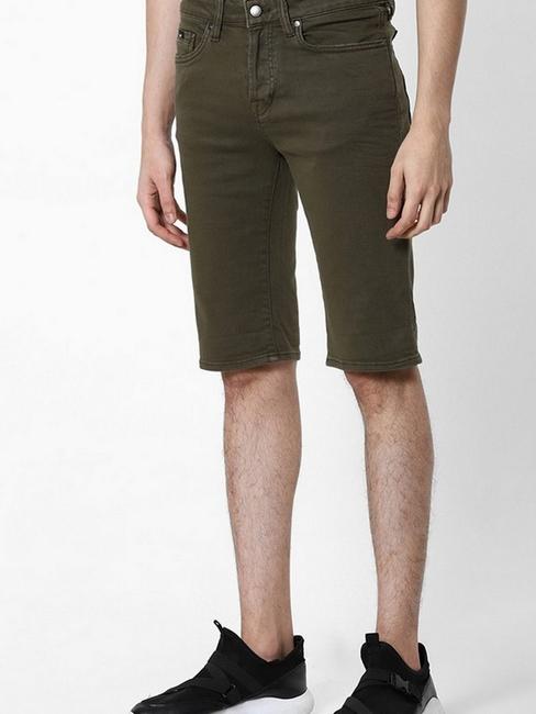 Men's Anders green denim shorts