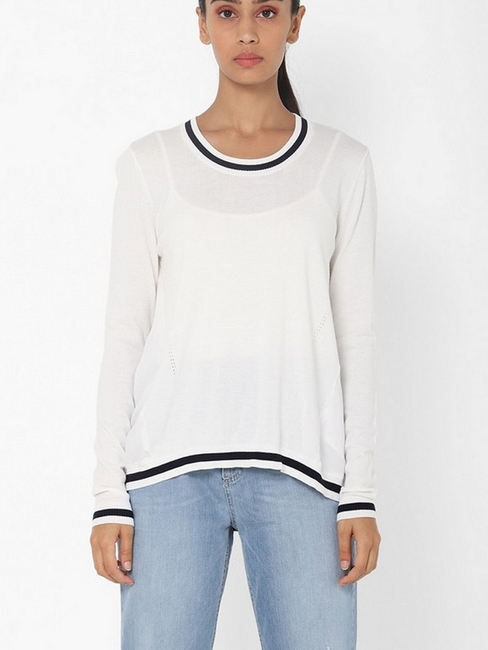 Provence Round-Neck Pullover with Contrast Taping