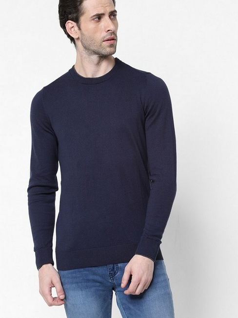 Janni Round-Neck Sweater with Contrast Elbow Patches