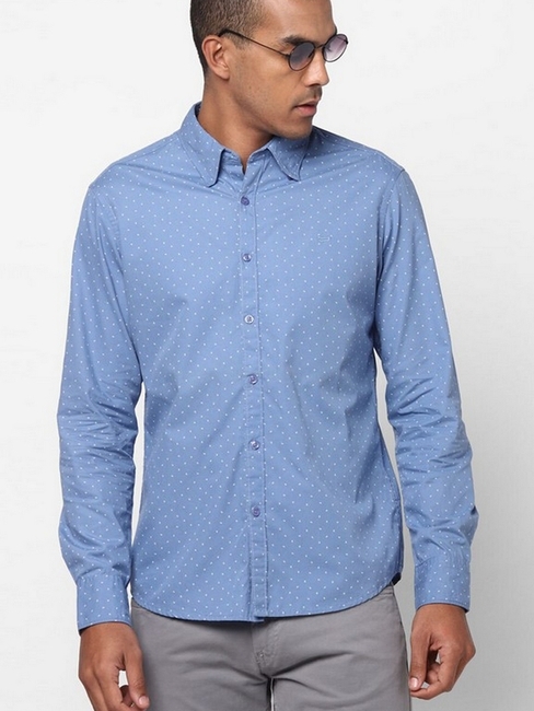 Men's Andrew Mix All over printed Blue Shirt