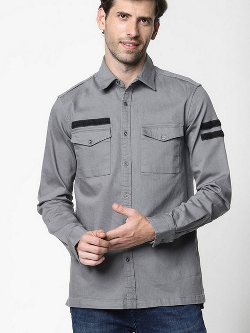 Terje Slim Fit Shirt with Button-Flap Pockets