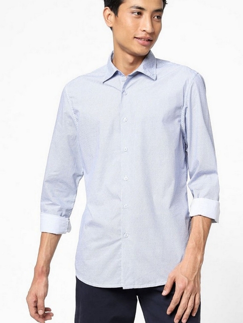 Textured Cotton Slim Fit Shirt
