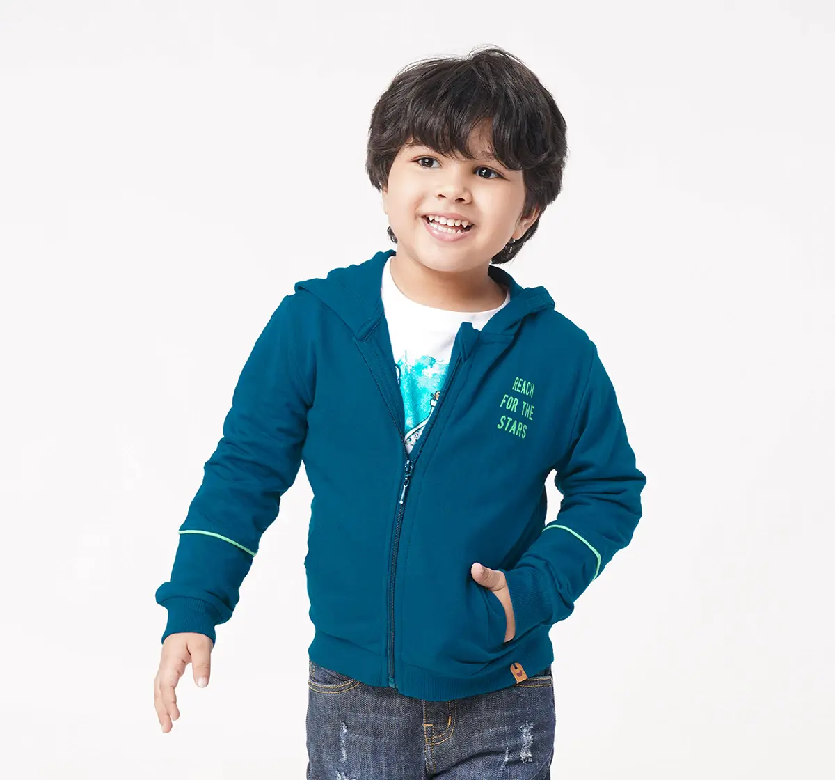 Ed-a-Mamma Sustainable Boys Hooded Zipper Jacket