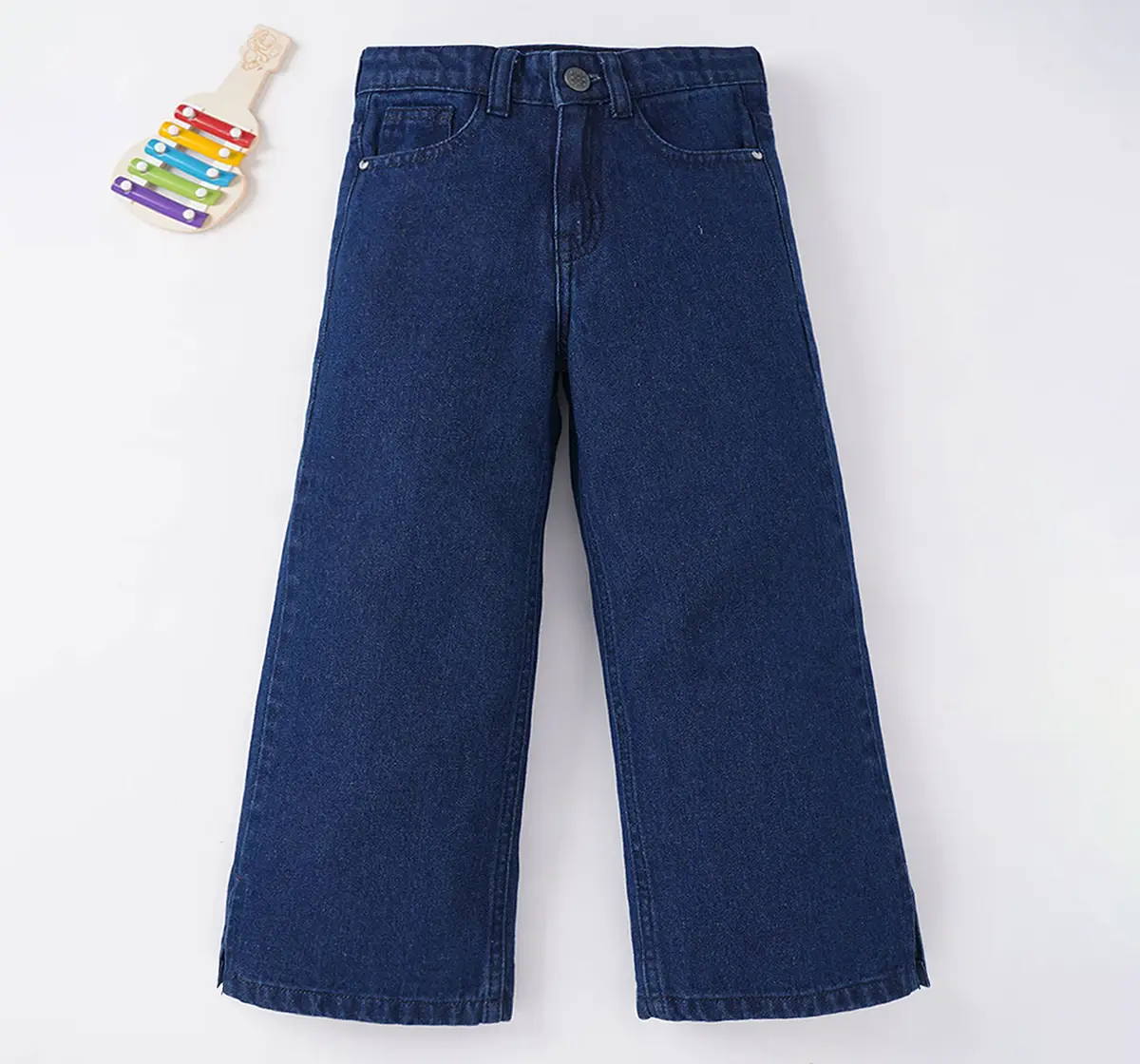 Ed-a-Mamma Sustainable Girls Straight Denim With A Side Slit