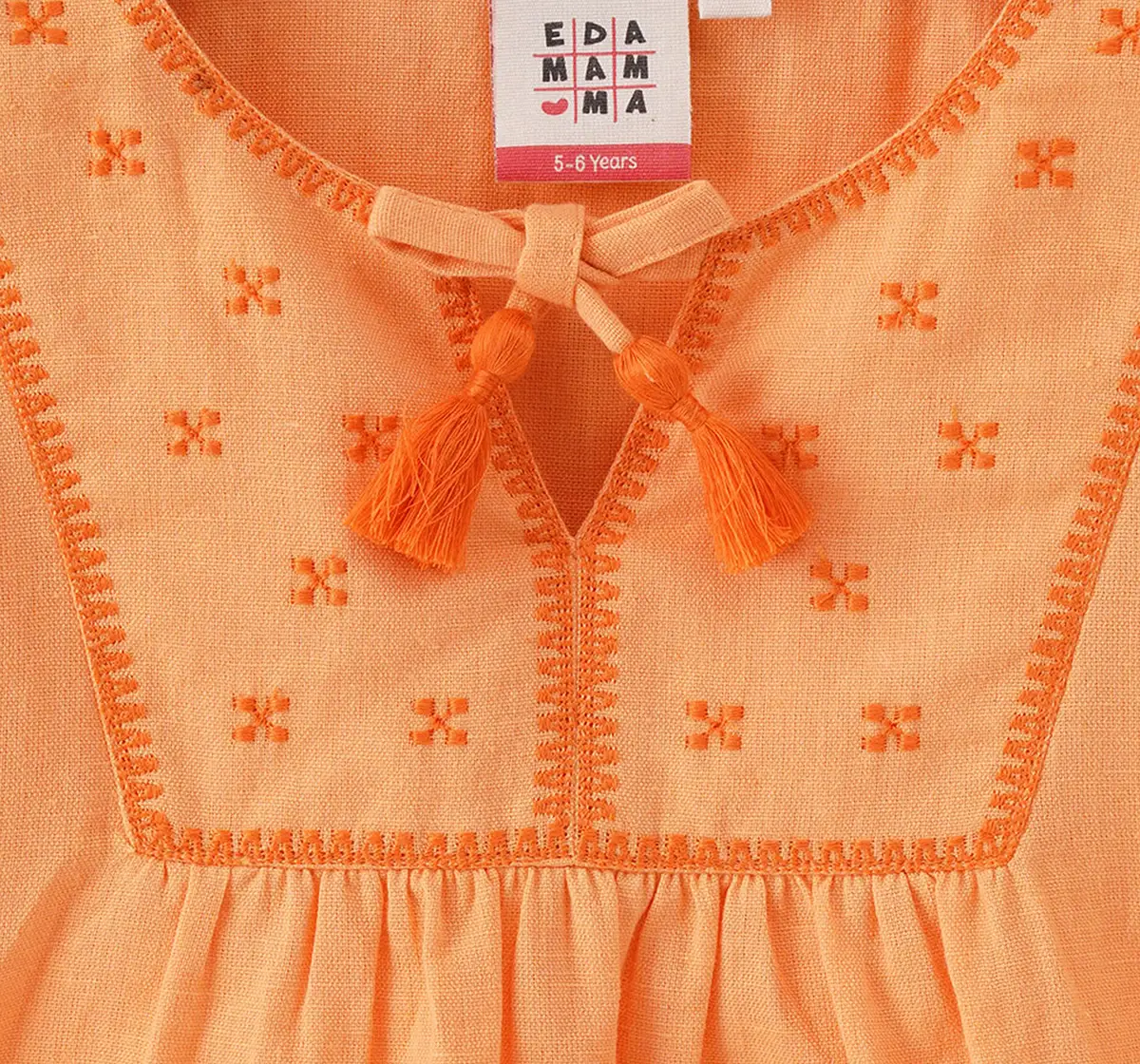 EdaMamma Sustainable Girls Full Sleeves Embroidered Top