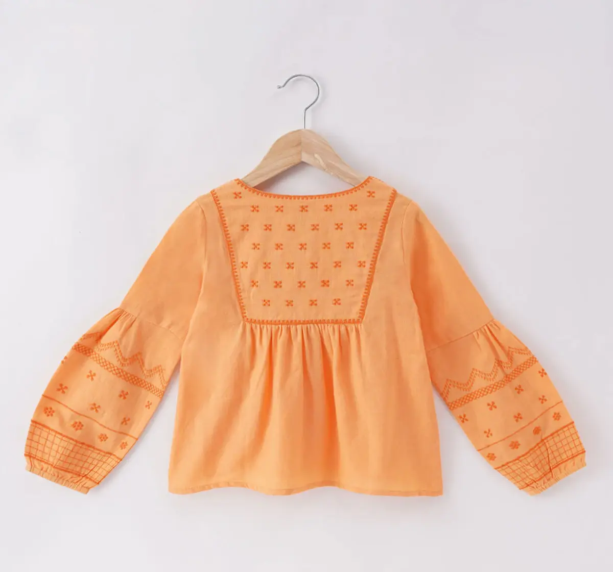 Ed-a-Mamma Sustainable Girls Full Sleeves Embroidered Top