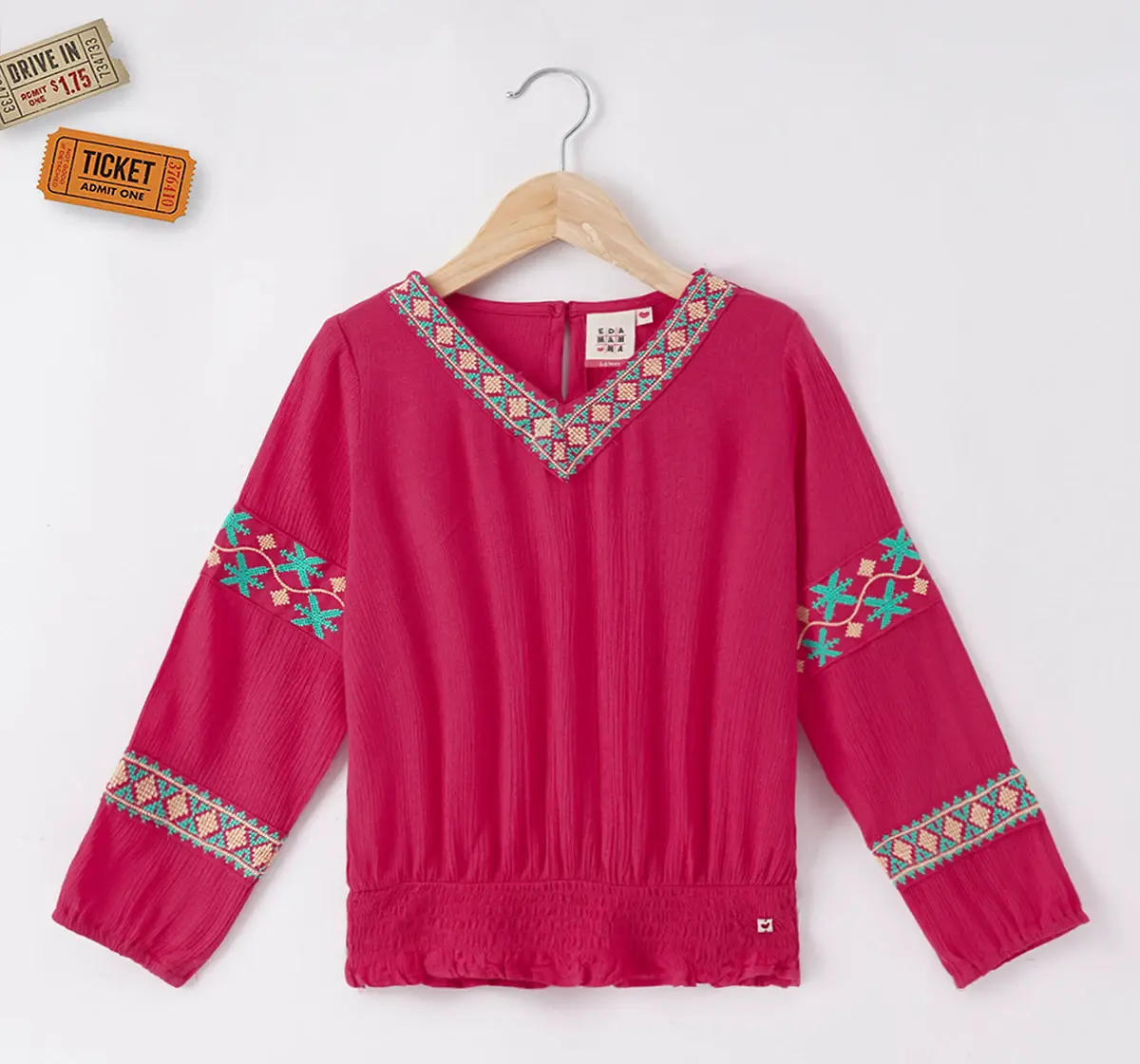 Ed-a-Mamma Sustainable Girls Embroidered Top