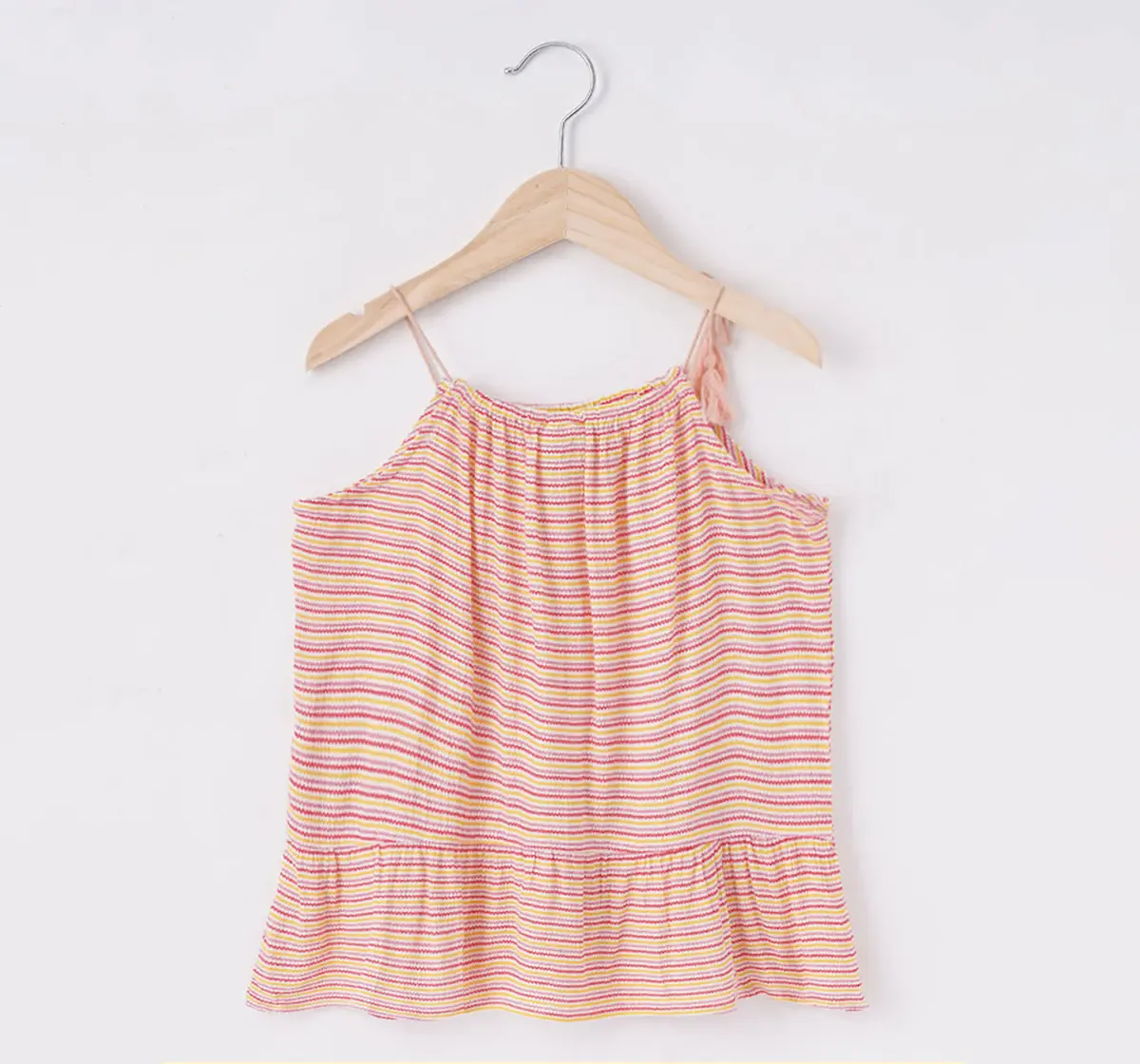 Ed-a-Mamma Sustainable Girls Tie Up Multi Colar Striped Top