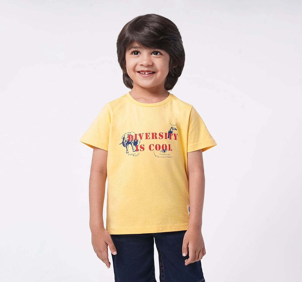 Ed-a-Mamma Sustainable Boys Half Sleeves Crew Neck Tee