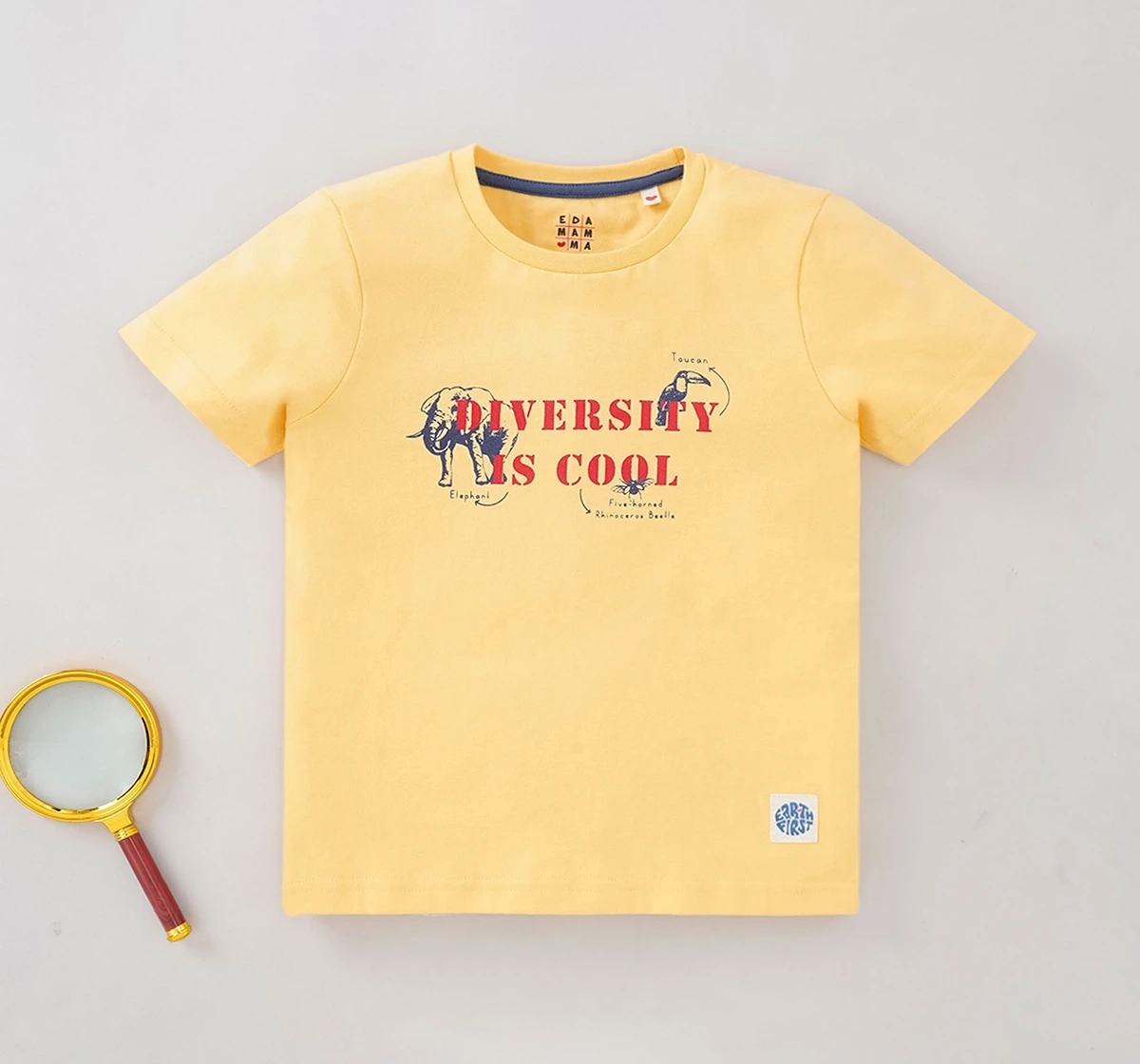 Ed-a-Mamma Sustainable Boys Half Sleeves Crew Neck Tee