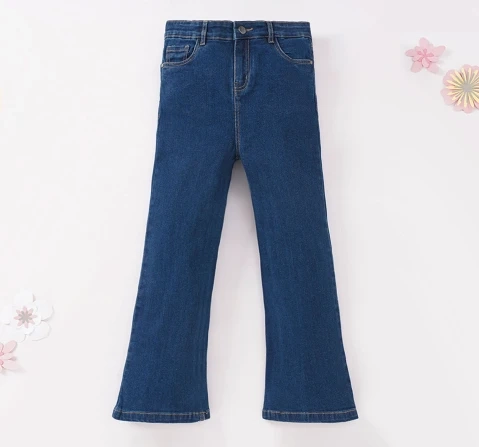 Girls Ripped Bell Bottom Jeans Pants Kids Retro Denim Wide Leg Flared  Trousers | eBay