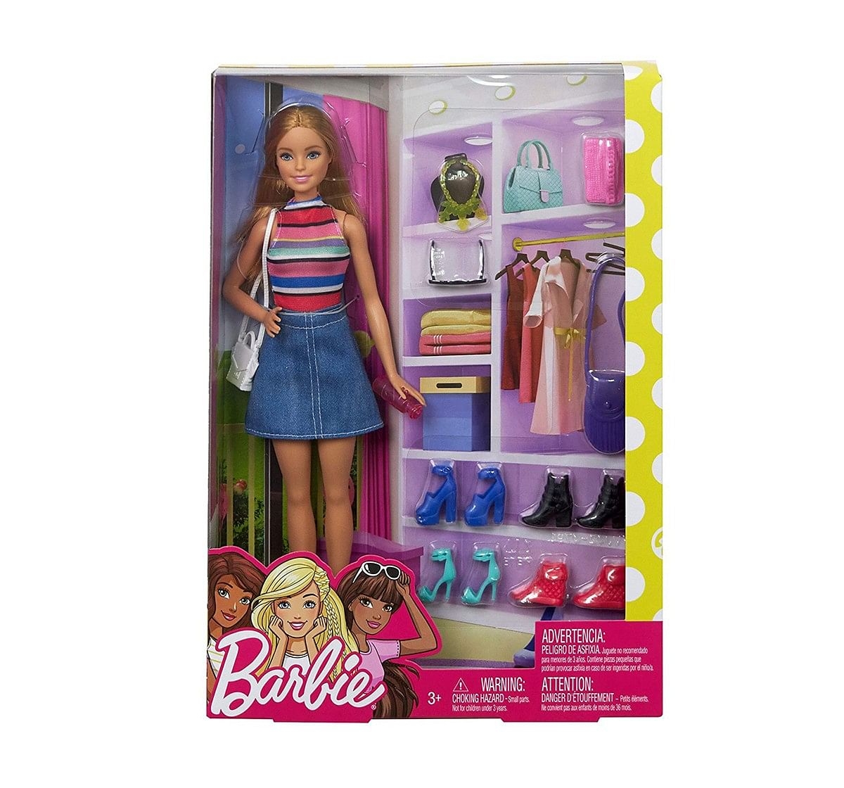 Barbie Doll & Shoe Blonde, Multi Color Dolls & Accessories for Kids age 3Y+, Assorted