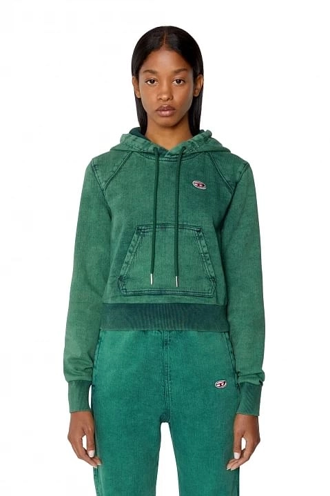 Green champion hot sale cropped hoodie