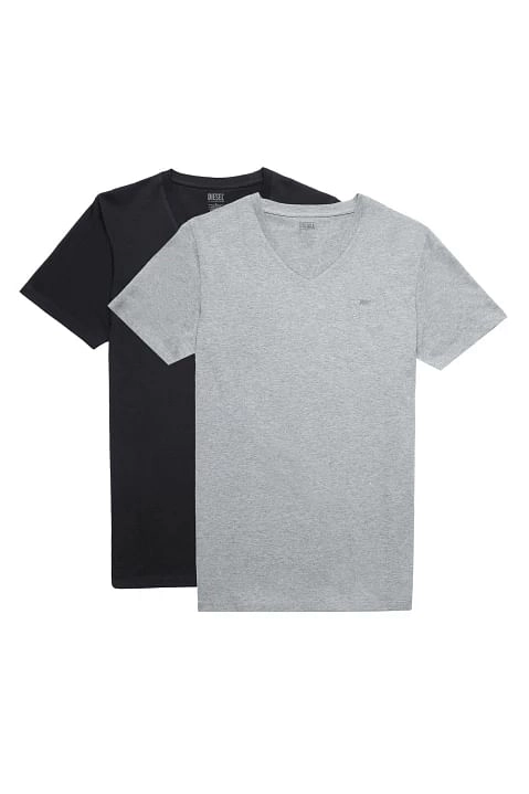 Two-pack V-neck T-shirts with logo print