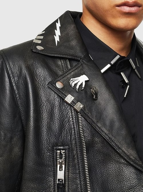 極美品 DIESEL ディーゼル ラムレザー ダブルライダースジャケット 黒 DIESEL BLACK GOLD - 極美品 ディーゼルブラックゴールド