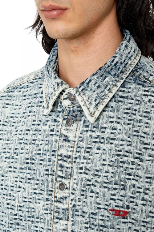 D-SIMPLY-OVER-SP Regular Blue Man Shirt 