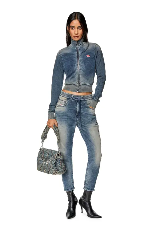 D-FAYZA JOGG Boyfriend Low Rise Coated Blue JoggJeans®