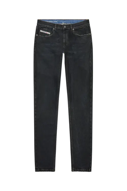 2019 D-STRUKT-S Slim Mid Rise Coated Black Jeans