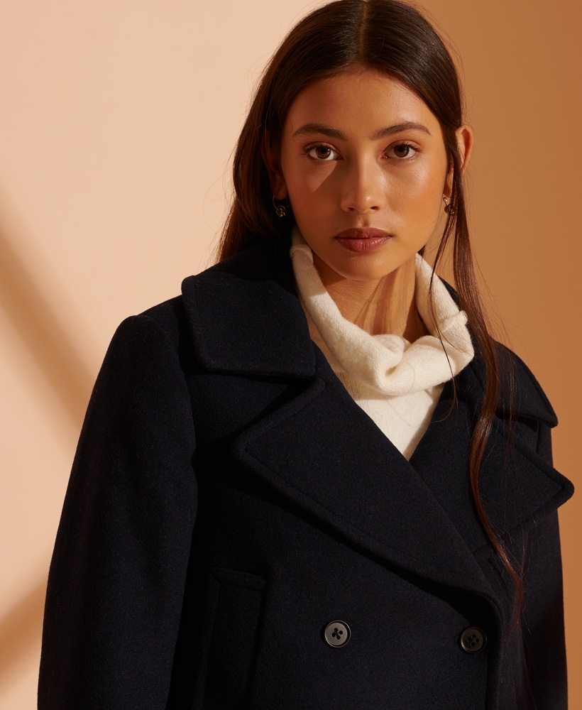 Cropped pea coat clearance womens