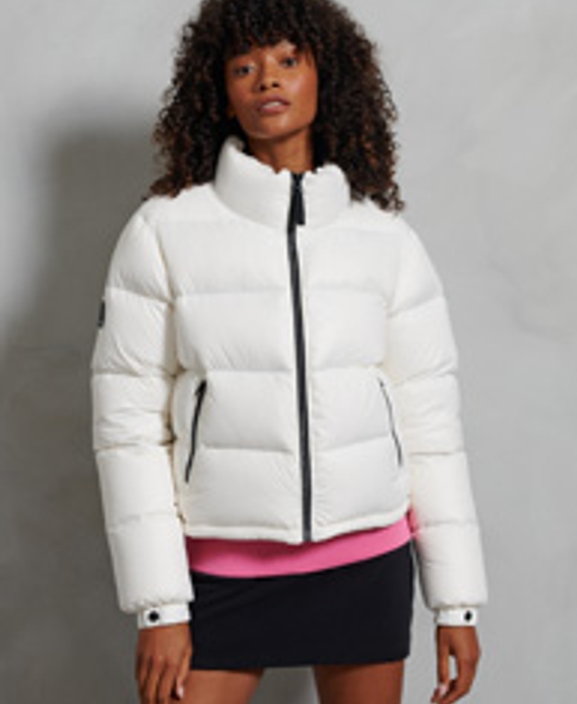 Body Glove Womens Wet-Look Metallic Silver Down-Filled Puffer Jacket $350