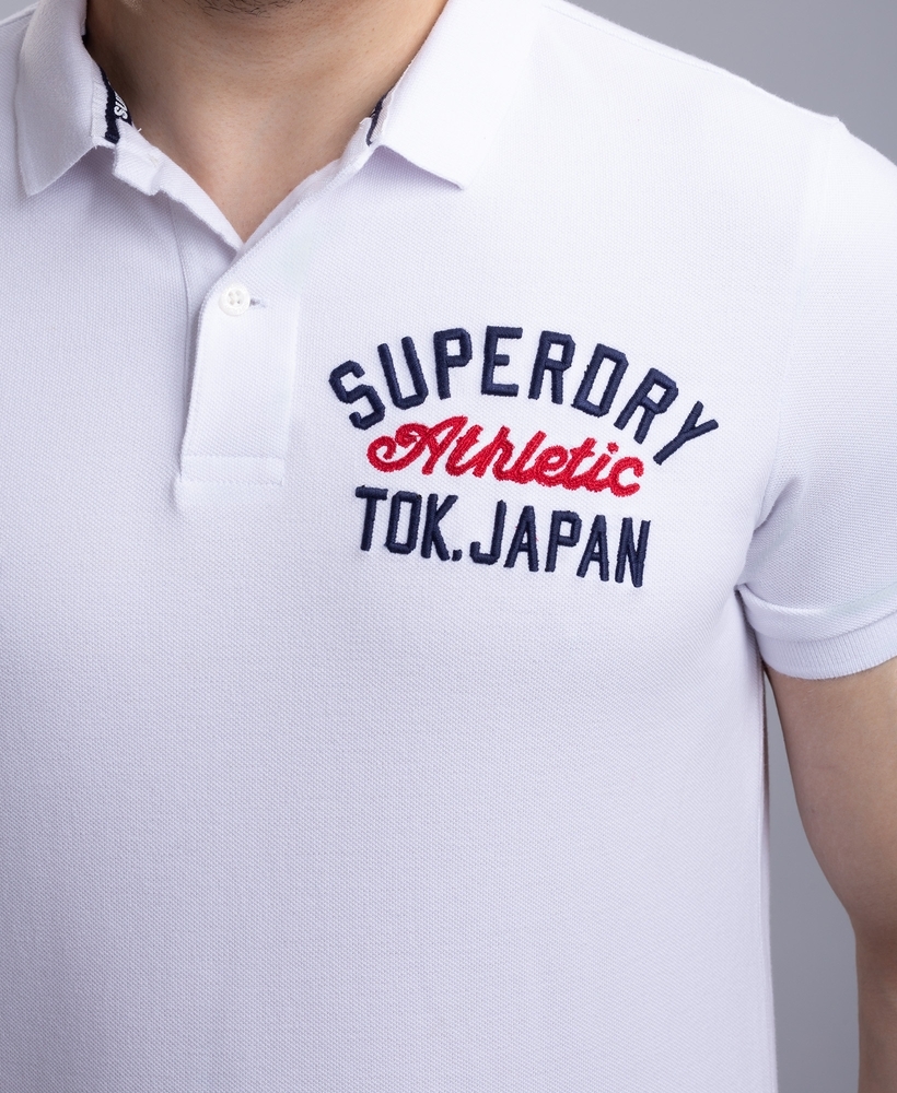 Superdry white outlet polo