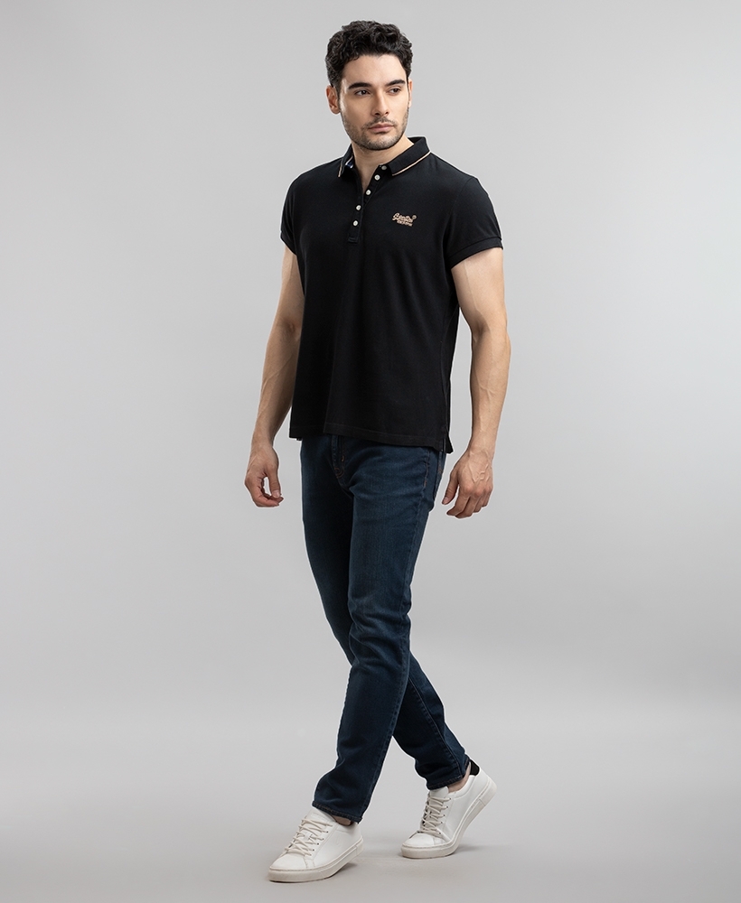 CLASSIC MEN'S BLACK POLO TOP