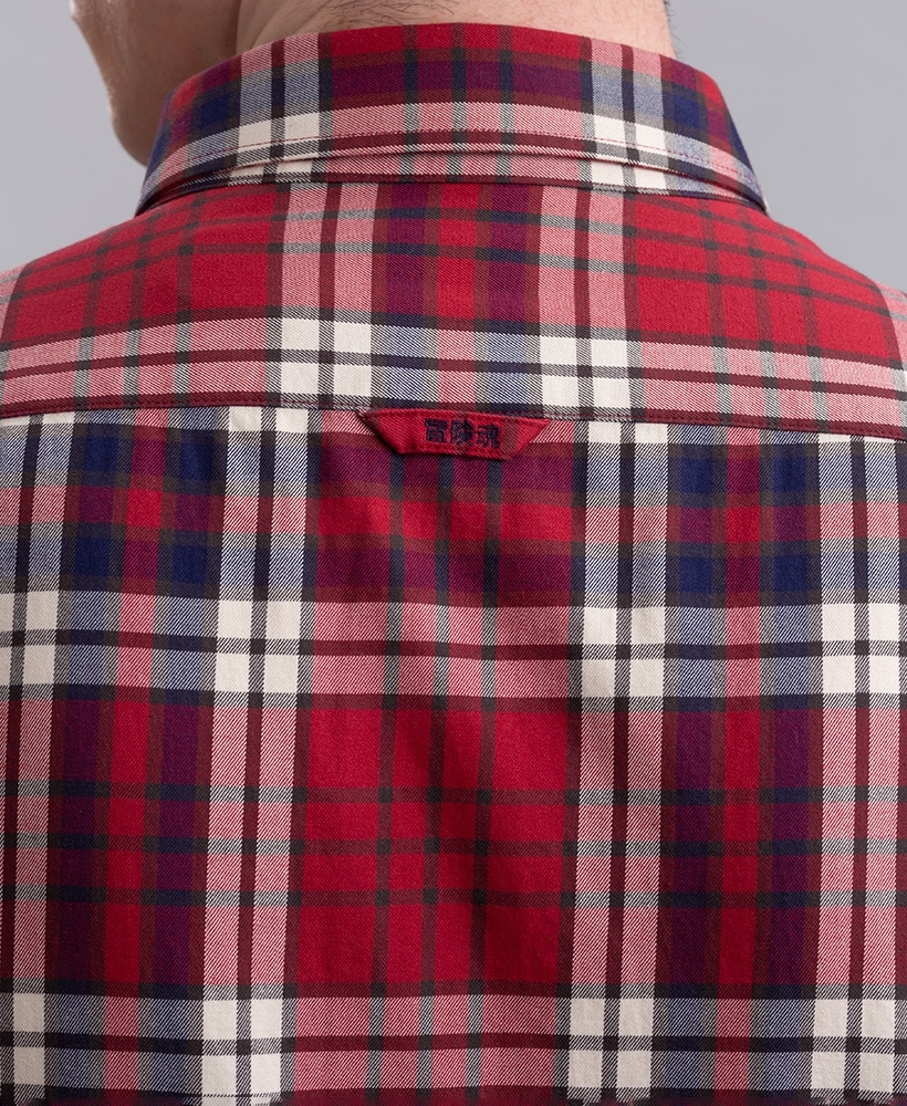 L/S VINTAGE HERITAGE CHECK MEN'S RED SHIRT