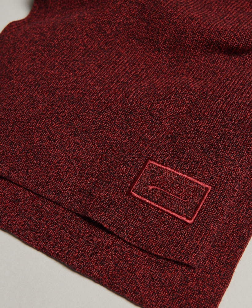 KNITTED LOGO MEN'S RED SCARF