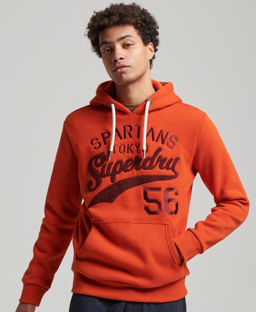 Orange graphic hoodie mens sale