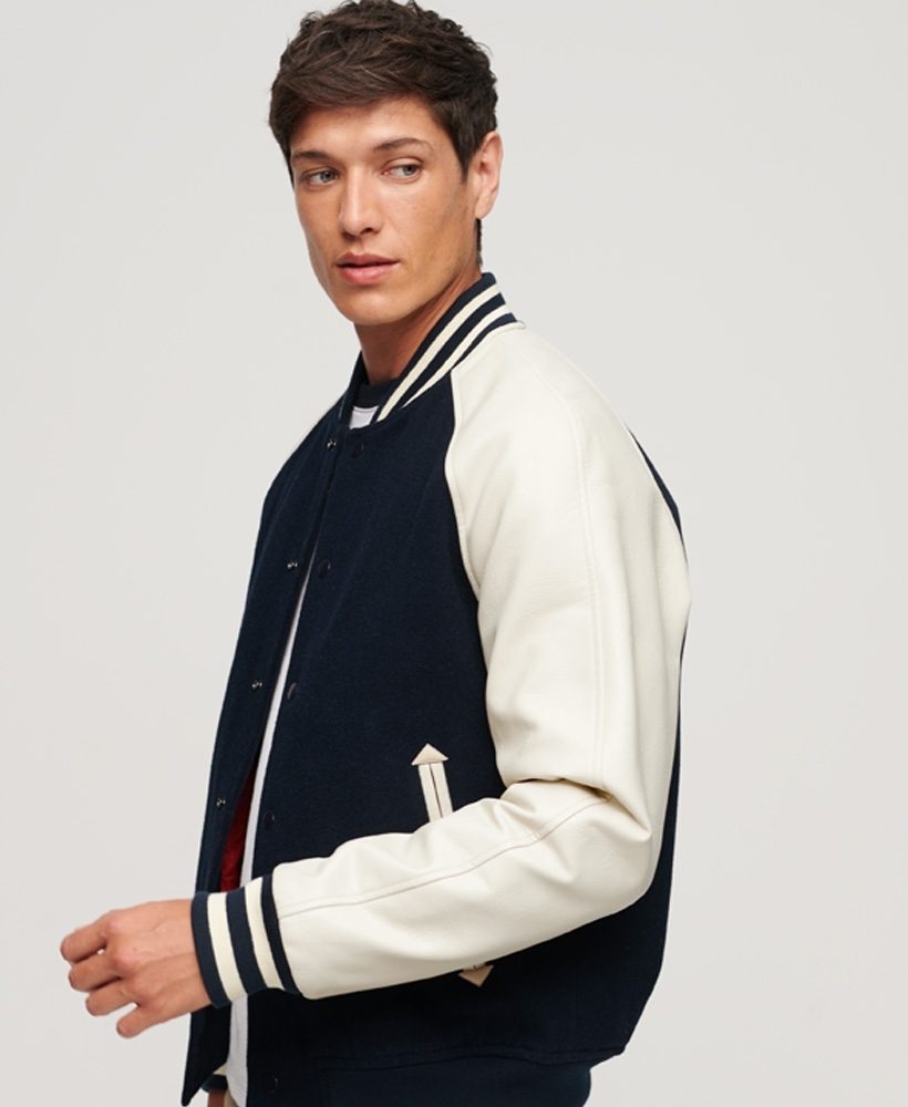 Louis Vuitton Black/White Lambskin Leather Varsity Jacket L Louis Vuitton |  TLC
