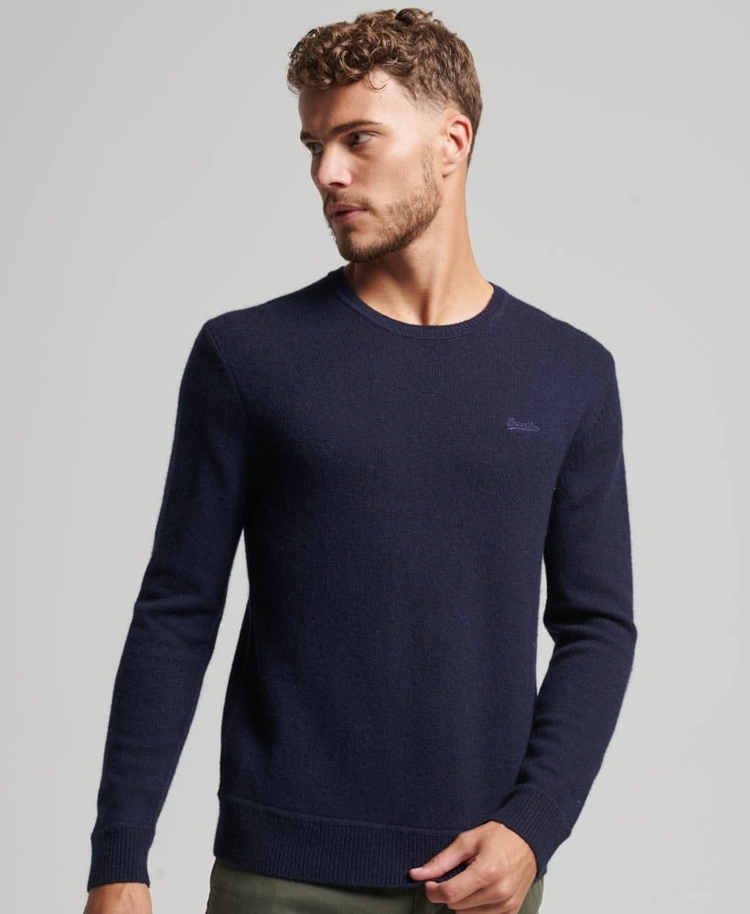 ESSENTIAL SLIM FIT CREW MEN S BLUE JUMPER