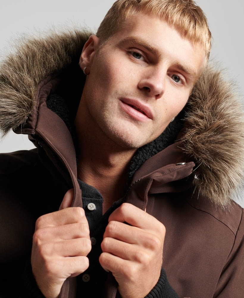 Mens black bomber on sale jacket with fur hood