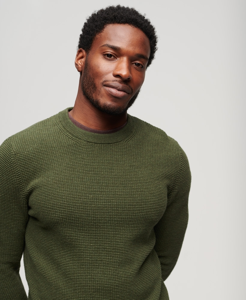 Men's green crew neck sweater best sale