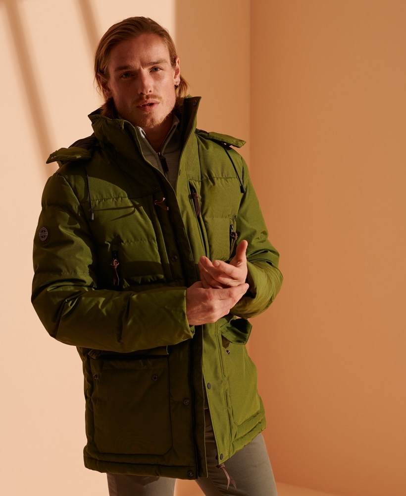 Mens green cheap parka coat