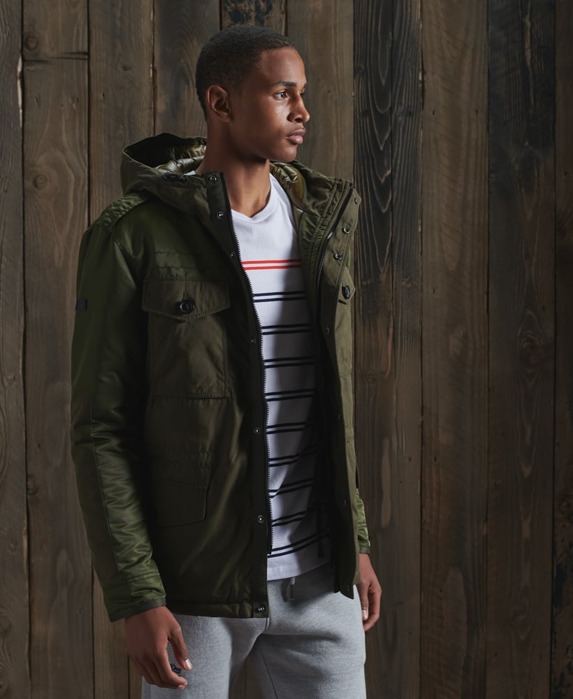 Men's field jacket store with hood