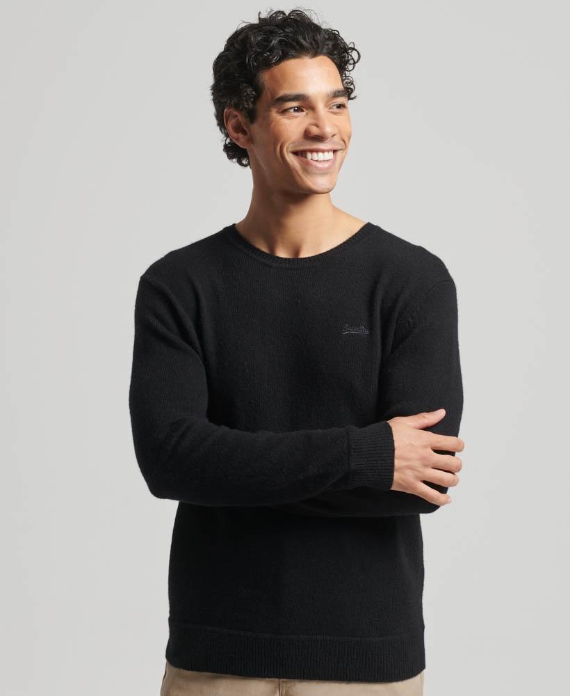 ESSENTIAL SLIM FIT CREW MEN S BLACK JUMPER