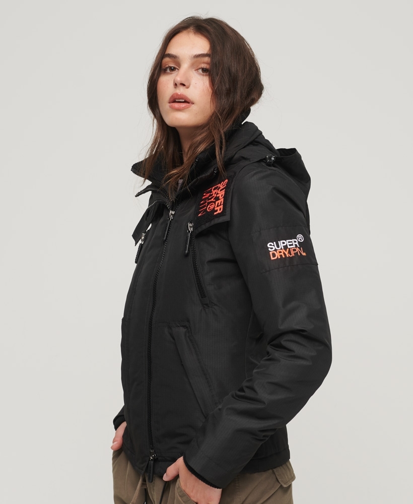 Womens - Code SD-Windcheater Jacket in Black Grid | Superdry UK