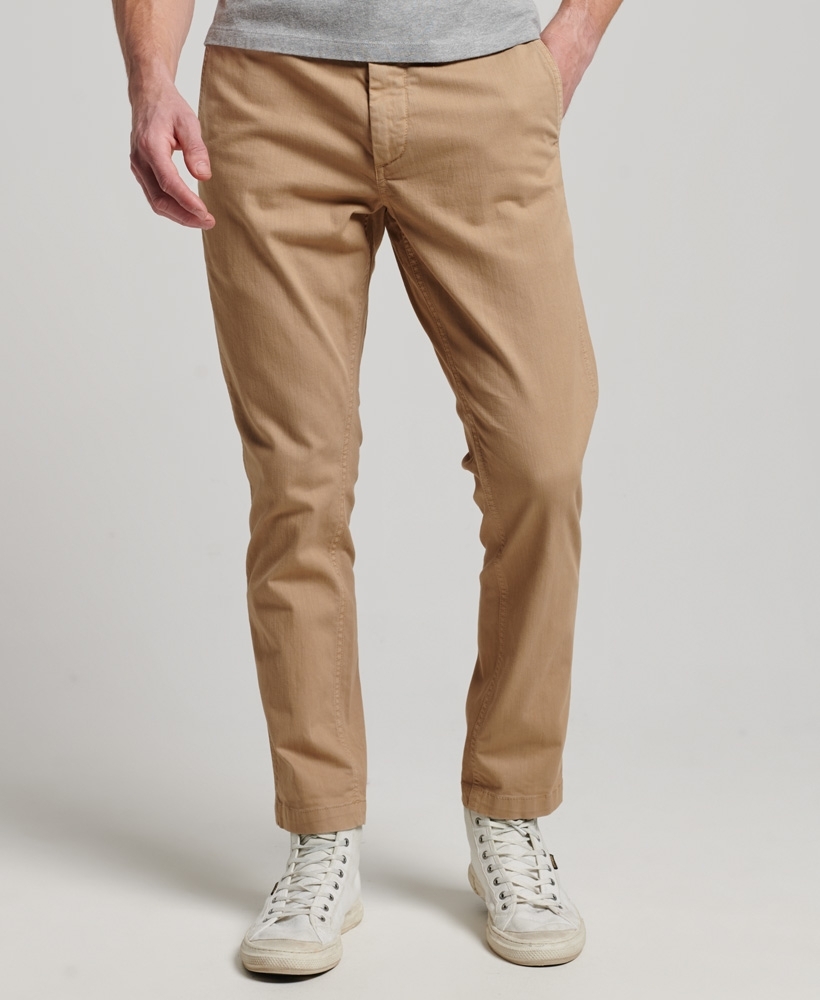 Slim Fit Cotton Twill Pants - Khaki green - Men | H&M US