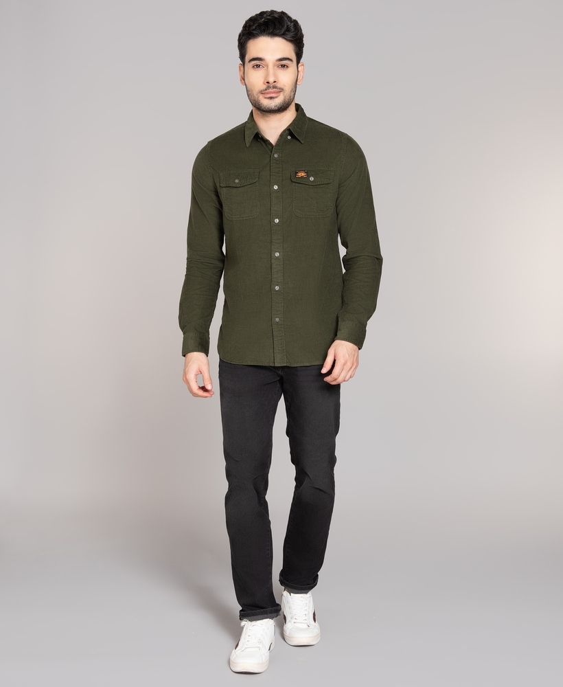 Buy RDSTR Men Olive Green Solid Casual Shirt - Shirts for Men 1794460 |  Myntra