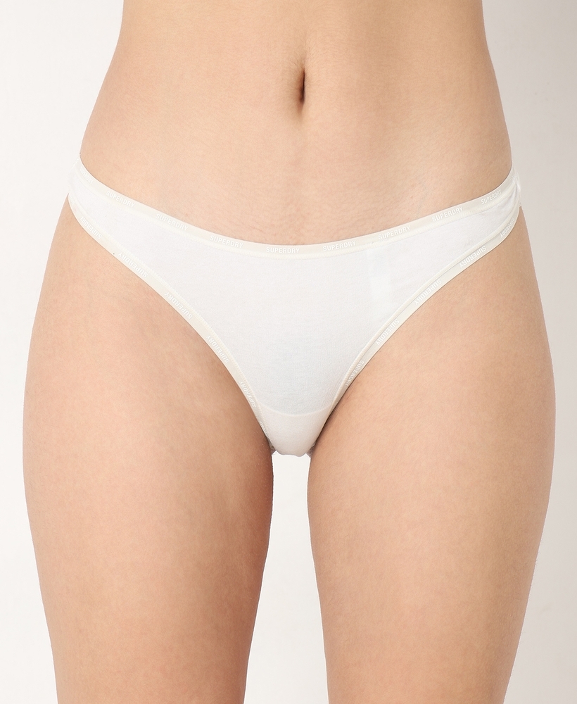 Black organic cotton thong for ladies - Bread & Boxers