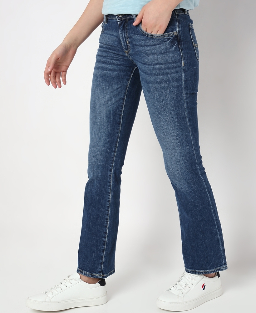 Buy DOLCE CRUDO High Rise Denim Bootcut Fit Women's Jeans | Shoppers Stop