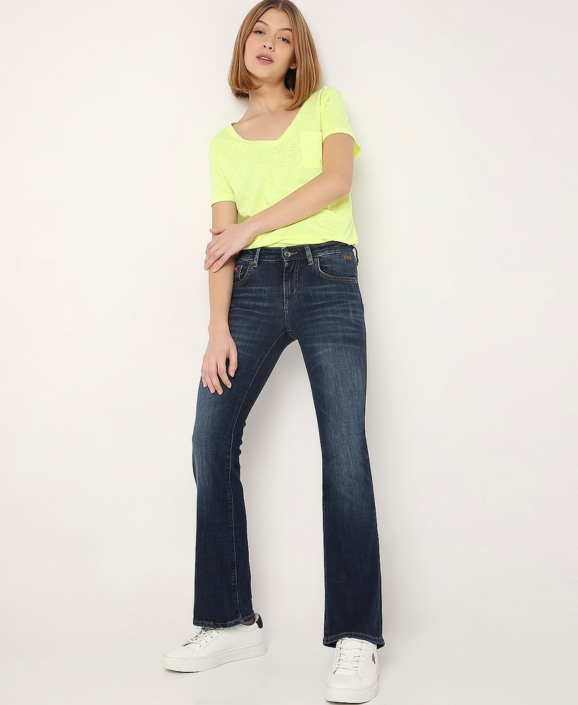 Women Trousers High Waist Snow Blus Wash Color Straight Mom Fit Denim  OEM&ODM Fashion Bootcut Denim Jeans - China Bootcut Pants and Women Denim  Jeans price | Made-in-China.com