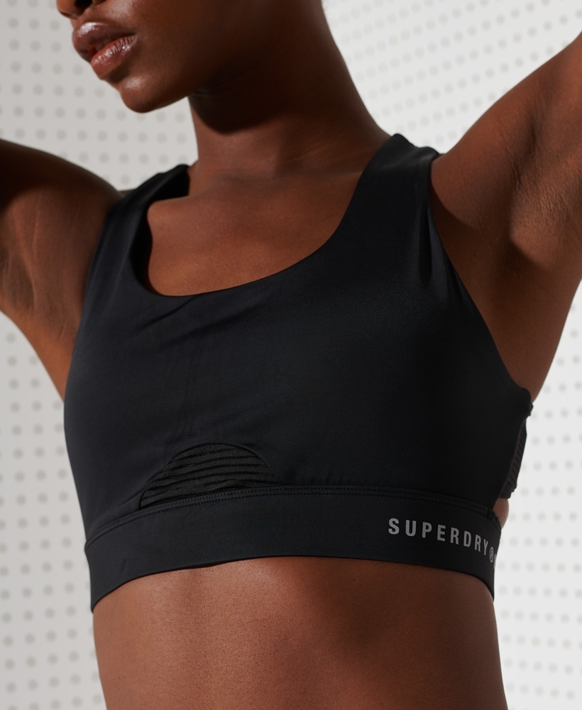 Superdry Women's Training Medium Support Bra Sports, Black AOP, Small :  : Fashion