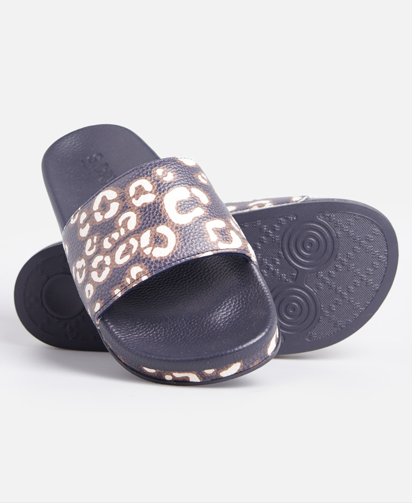 Superdry leopard print cheap sliders