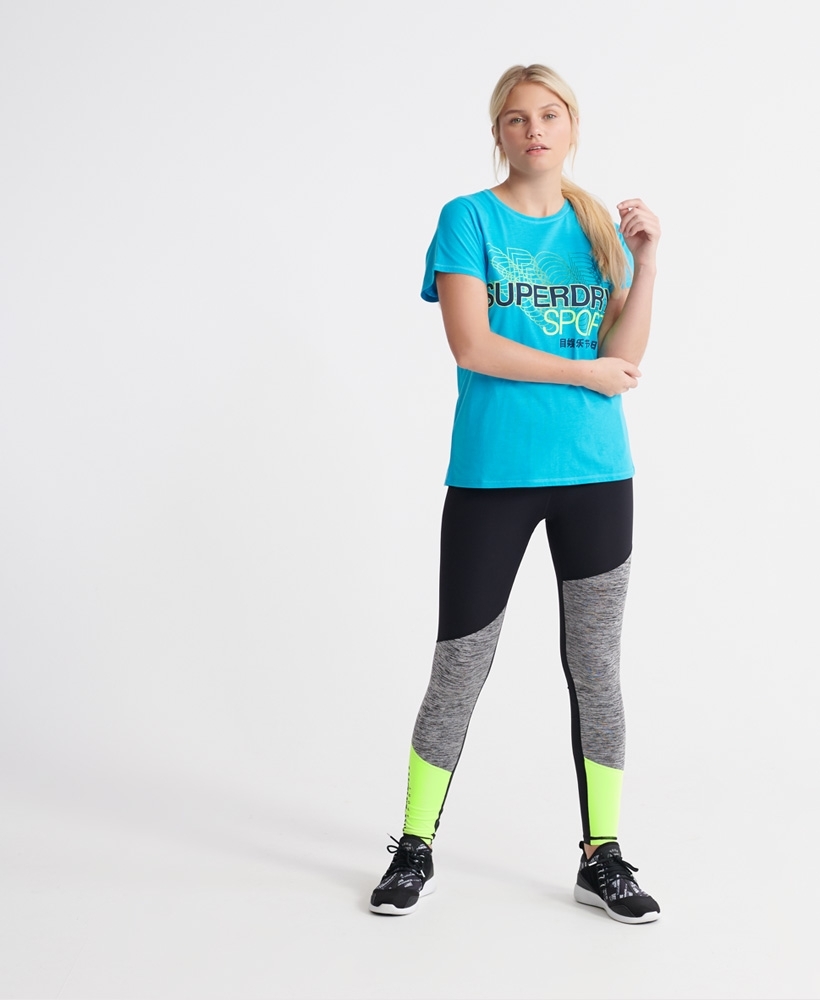 SUPERDRY SPORT Women's - GYM Logo Leggings - NEW - Charcoal Grit | eBay