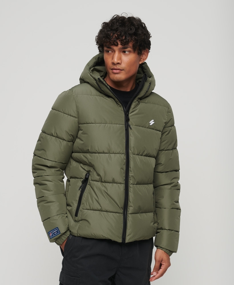 Green mens cheap puffer jacket