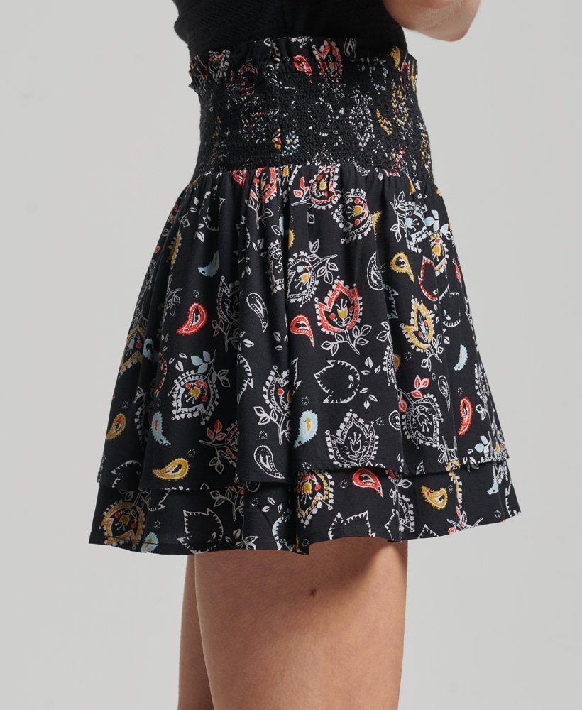 Buy Sera Floral A-line skirt Mini Skirt - Black Online at Low Prices in  India - Paytmmall.com